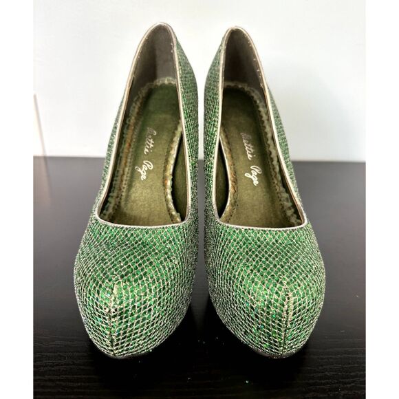 Bettie Page Green Platform Heels - Picture 5 of 16